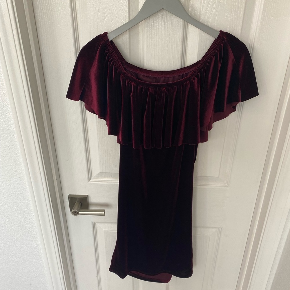 My Bump Maternity Burgundy Velvet Dress - Sz S